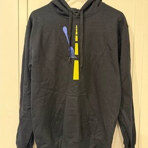 NWT Size S Black Hoodie with Fork in the Road Graphic